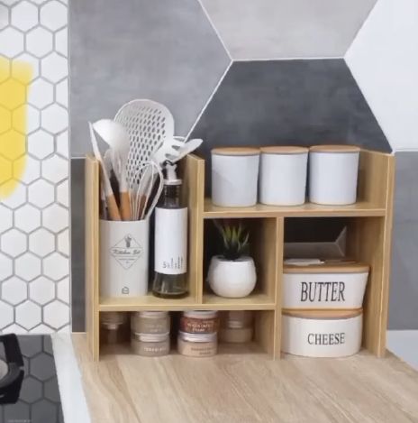 Adjustable MDF Desk Organizer Shelf – 5 Colors